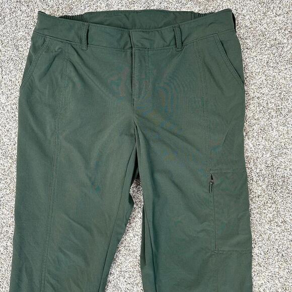 Athleta‎ Pants Womens 6 Green Hiking Nylon Lightwieght Pockets Casual Fishing - Picture 2 of 10